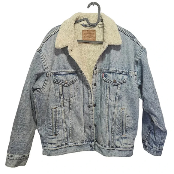 Levi’s dad Sherpa trucker denim‎ jacket size x-small - Picture 3 of 12